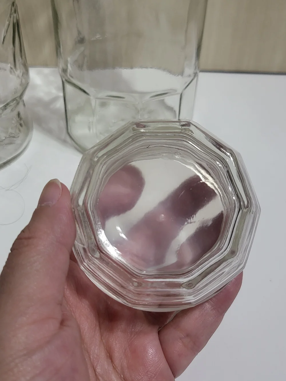 Anchor Hocking Planters Peanut Jars. Clear Glass Storage Jars with Lids